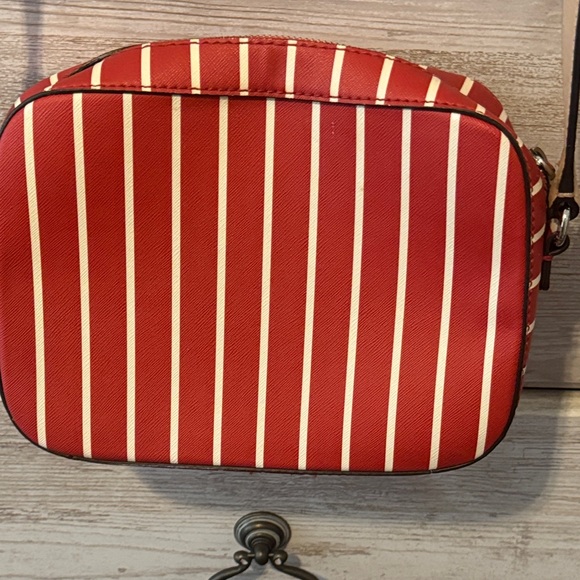 Guess Red and Cream Striped Crossbody Bag - Picture 5 of 7